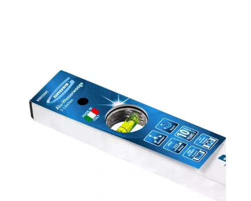 Уровень алюминиевый, 400 мм, фрезерованный, 2 глазка, магнитный Gross