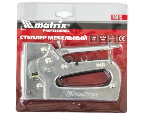 Степлер мебельный металлический регулируемый, тип скобы 53, 6-14 мм Matrix Professional Степлер мебельный металлический регулируемый, тип скобы 53, 6-14 мм Matrix Professional