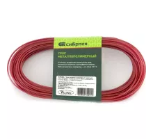 Трос металлополимерный красный ПР-2.0, толщина 2.0 мм, моток 20 метров Россия Сибртех