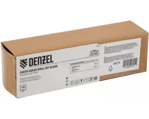 Нож шнека для грунта ER-100, диаметр 100 мм, комплект 2 шт Denzel Нож шнека для грунта ER-100, диаметр 100 мм, комплект 2 шт Denzel