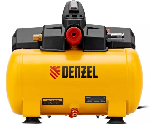 Компрессор DLS750/6 безмасляный малошумный 750 Вт, 140 л/мин,ресивер 6 л Denzel Компрессор DLS750/6 безмасляный малошумный 750 Вт, 140 л/мин,ресивер 6 л Denzel