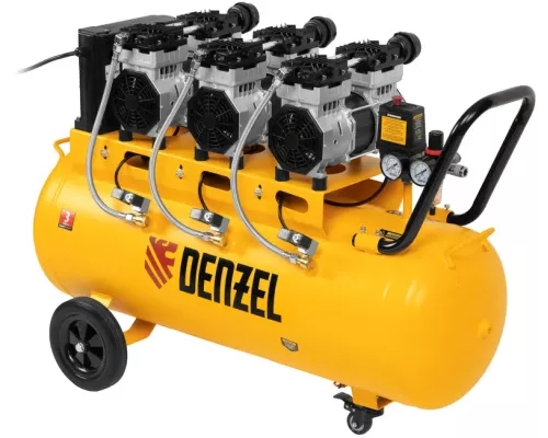 Компрессор безмасляный, малошумный DLS 2250/100, 2250 Вт, 3x750, 100 л, 410 л/мин блок управления/ Denzel Компрессор безмасляный, малошумный DLS 2250/100, 2250 Вт, 3x750, 100 л, 410 л/мин блок управления/ Denzel
