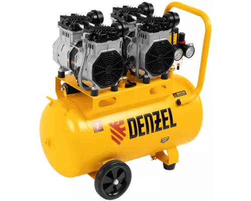 Компрессор безмасляный, малошумный DLS 2200/50, 2200 Вт, 2x1100, 50 л, 380 л/мин// Denzel Компрессор безмасляный, малошумный DLS 2200/50, 2200 Вт, 2x1100, 50 л, 380 л/мин// Denzel