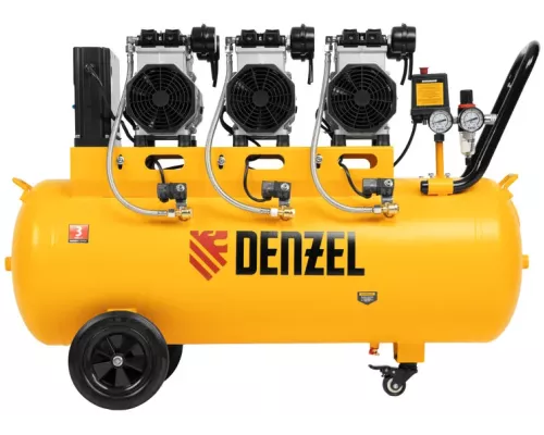 Компрессор безмасляный, малошумный DLS 3300/100, 3300 Вт,3x1100, 100 л, 570 л/мин ,блок управления// Denzel Компрессор безмасляный, малошумный DLS 3300/100, 3300 Вт,3x1100, 100 л, 570 л/мин ,блок управления// Denzel