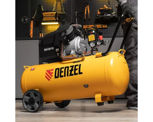 Компрессор воздушный DKV2200/100, Х-PRO 2.2 кВт, 400 л/мин, 100л Denzel