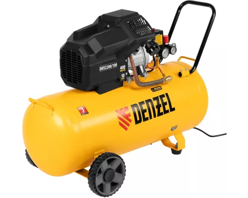 Компрессор воздушный DKV2200/100, Х-PRO 2.2 кВт, 400 л/мин, 100л Denzel