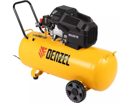 Компрессор воздушный DKV2200/100, Х-PRO 2.2 кВт, 400 л/мин, 100л Denzel