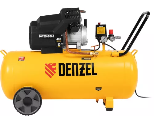 Компрессор воздушный DKV2200/100, Х-PRO 2.2 кВт, 400 л/мин, 100л Denzel