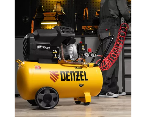Компрессор воздушный DKV2200/50, Х-PRO 2.2 кВт, 400 л/мин, 50 л Denzel Компрессор воздушный DKV2200/50, Х-PRO 2.2 кВт, 400 л/мин, 50 л Denzel