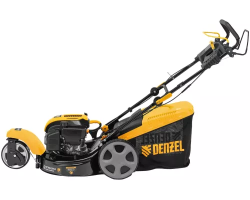 Бензиновая газонокосилка GLT-460SP-T, Trike 149 см3, 46 см, привод, панель, 60л Denzel Бензиновая газонокосилка GLT-460SP-T, Trike 149 см3, 46 см, привод, панель, 60л Denzel