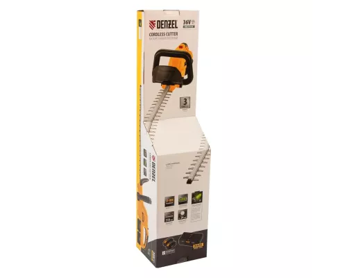 Кусторез аккумуляторный RBC510-36, Li-ion, 36 В, 4 Ач, нож 510 мм, поворотная ручка Denzel Кусторез аккумуляторный RBC510-36, Li-ion, 36 В, 4 Ач, нож 510 мм, поворотная ручка Denzel