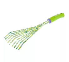 Грабли веерные 9 - зубые, 130 х 415 мм, стальные, пластиковая рукоятка, Flower Green, Palisad