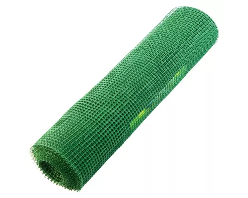 Решетка заборная в рулоне, 1 х 20 м, ячейка 15 х 15 мм, пластиковая, зеленая, Россия