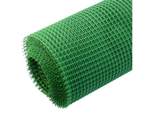 Решетка заборная в рулоне, 1 х 20 м, ячейка 15 х 15 мм, пластиковая, зеленая, Россия