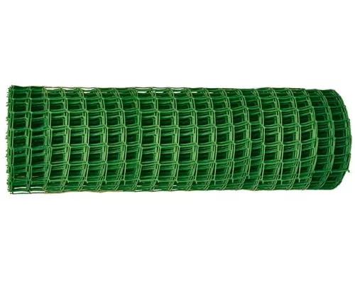Решетка заборная в рулоне, 1 х 20 м, ячейка 83 х 83 мм, пластиковая, зеленая, Россия