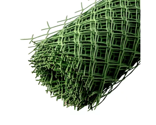 Решетка заборная в рулоне, облегченная, 1.5 х 25 м, ячейка 70 х 70 мм, пластиковая, зеленая, Россия