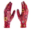 Перчатки садовые из полиэстера с нитрильным обливом, красные, S Palisad