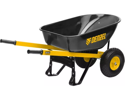 Тачка строительная, усиленная, объем 140 л, 250 кг, двухколесная, колесо 15х6.00-6// Denzel