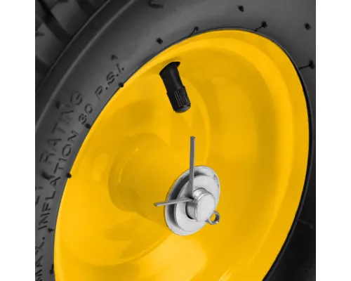 Тачка строительная, усиленная, объем 140 л, 250 кг, двухколесная, колесо 15х6.00-6// Denzel