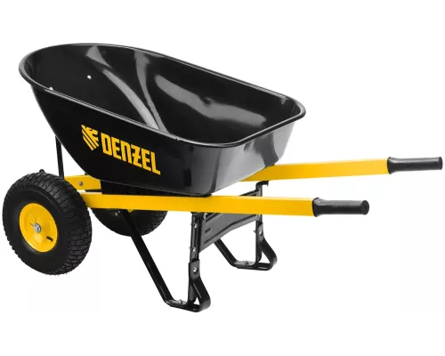 Тачка строительная, усиленная, объем 140 л, 250 кг, двухколесная, колесо 15х6.00-6// Denzel