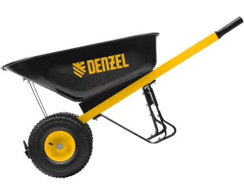 Тачка строительная, усиленная, объем 140 л, 250 кг, двухколесная, колесо 15х6.00-6// Denzel