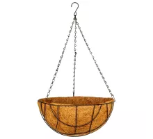 Кашпо подвесное с вкладышем из коковиты, полукруглое D 35 Palisad