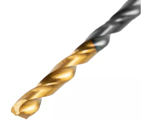 Сверло по металлу, 3 мм, HSS-Tin, Golden Tip, 10 шт. Denzel