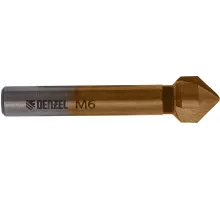 Зенковка конусная под М6, HSS, по металлу, цилиндрический хвостовик// Denzel