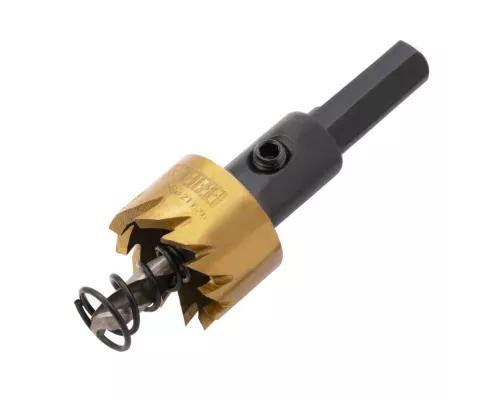 Коронка по металлу HSS, 21 мм, нитридтитановое покрытие Denzel Коронка по металлу HSS, 21 мм, нитридтитановое покрытие Denzel