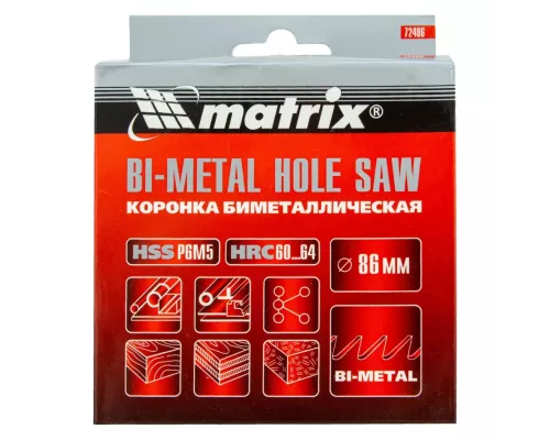 Коронка Bimetal, 86 мм Matrix Коронка Bimetal, 86 мм Matrix