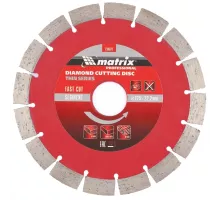 Диск алмазный, отрезной сегментный, 125 х 22.2 мм, тонкий, сухая резка Matrix Professional