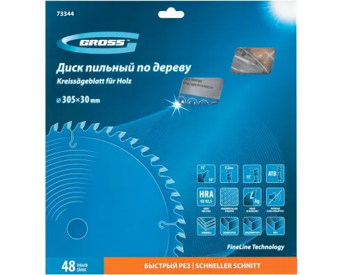 Пильный диск по дереву 305 x 30 x 48Т Gross Пильный диск по дереву 305 x 30 x 48Т Gross
