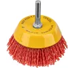 Щетка для дрели, 75 мм, Чашка, со шпилькой, нейлоновая щетина Denzel
