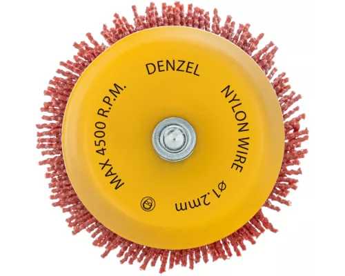 Щетка для дрели, 75 мм, Чашка, со шпилькой, нейлоновая щетина Denzel Щетка для дрели, 75 мм, Чашка, со шпилькой, нейлоновая щетина Denzel