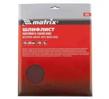 Шлифлист на тканевой основе, P 40, 230 х 280 мм, 10 шт, водостойкий Matrix