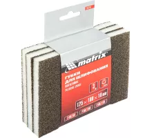 Губка для шлифования, 125 х 100 х 10 мм, мягкая, 3 шт, P 60/80, P 60/100, P 80/120 Matrix