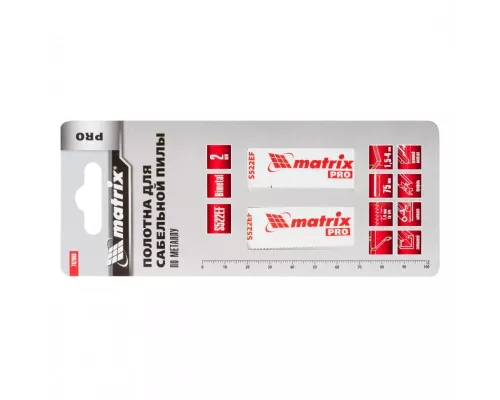 Полотна по металлу для сабельной пилы S522EF 75/1.4 мм, Bimetal, 2 шт, Pro Matrix Полотна по металлу для сабельной пилы S522EF 75/1.4 мм, Bimetal, 2 шт, Pro Matrix