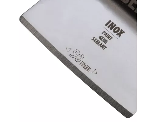 Насадка для МФИ шабер полукруг, Inox, для снятия краски и др., ширина 50 мм, длина общая 74 мм, ступенчатый Denzel Насадка для МФИ шабер полукруг, Inox, для снятия краски и др., ширина 50 мм, длина общая 74 мм, ступенчатый Denzel