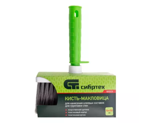 Кисть-макловица, 70 x 170, искусственная щетина, пластиковый корпус, пластиковая ручкаСибртех Кисть-макловица, 70 x 170, искусственная щетина, пластиковый корпус, пластиковая ручкаСибртех