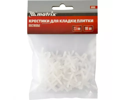 Крестики, 2.5 мм, для кладки плитки, 100 шт Matrix