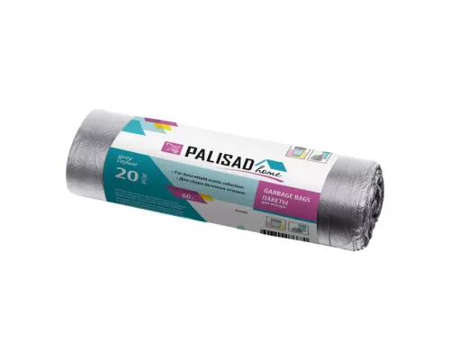 Пакеты для мусора 60 л x 20 шт. серые, Home Palisad Пакеты для мусора 60 л x 20 шт. серые, Home Palisad