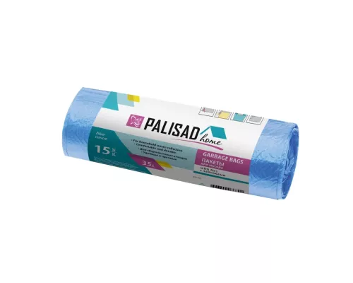 Пакеты для мусора с завязками 35 л x 15 шт. синие, Home Palisad Пакеты для мусора с завязками 35 л x 15 шт. синие, Home Palisad
