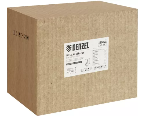 Генератор дизельный DES-32E, 3,2 кВт, 230 В, 11 л, электростартер Denzel