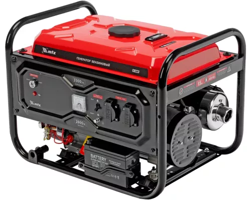 Генератор бензиновый RS-4000E, 3,3 кВт, 230В, электростартер MTX Генератор бензиновый RS-4000E, 3,3 кВт, 230В, электростартер MTX