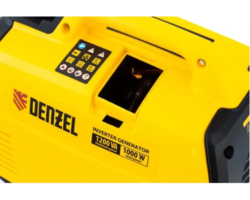 Генератор инверторный GT-1200iS, 1.2 кВт, 230 В, бак 2.4 л, закрытый корпус, ручной старт Denzel