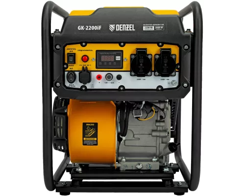 Генератор инверторный GK-2200iF, 2,2 кВт, 230 В, ручной старт DENZEL Генератор инверторный GK-2200iF, 2,2 кВт, 230 В, ручной старт DENZEL