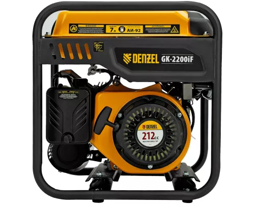 Генератор инверторный GK-2200iF, 2,2 кВт, 230 В, ручной старт DENZEL Генератор инверторный GK-2200iF, 2,2 кВт, 230 В, ручной старт DENZEL