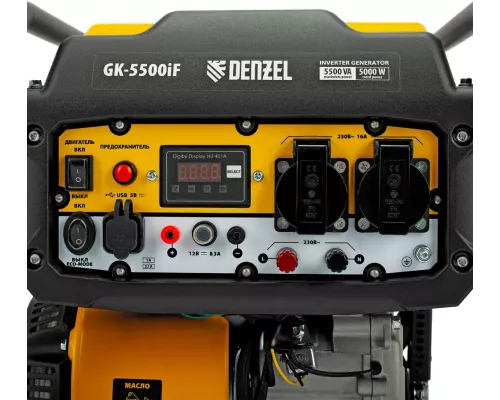 Генератор инверторный GK-5500iF, 5,5 кВт, 230 В, ручной старт DENZEL Генератор инверторный GK-5500iF, 5,5 кВт, 230 В, ручной старт DENZEL