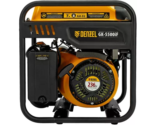 Генератор инверторный GK-5500iF, 5,5 кВт, 230 В, ручной старт DENZEL Генератор инверторный GK-5500iF, 5,5 кВт, 230 В, ручной старт DENZEL