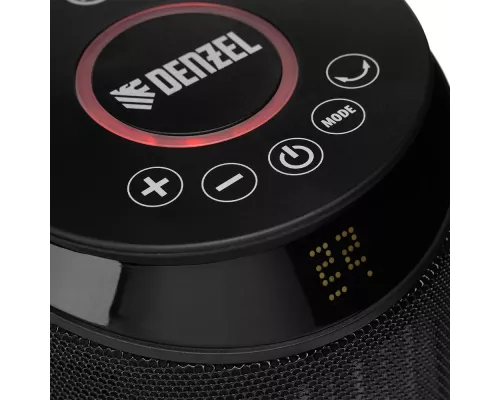 Тепловентилятор керамический DTFC-2000X, 2 кВт, wi-fi, пульт, динамик, вращение, 3 реж. // Denzel